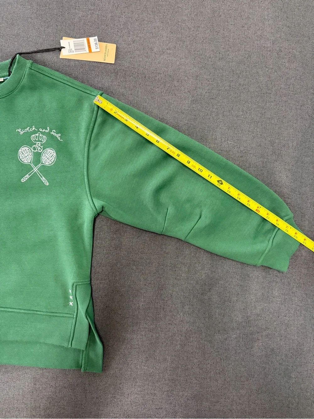 NWT Scotch & Soda Oversize Side Vent Sweatshirt Green Tennis US open 2025 Sz S